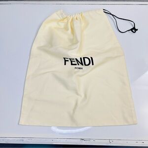 Fendi Ivory Bag with Black Drawstring